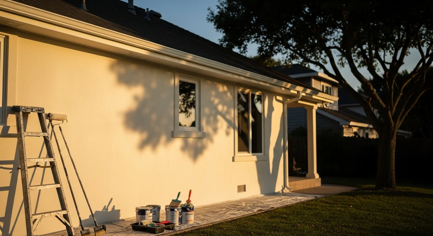 Professional painter applying interior paint to residential wall